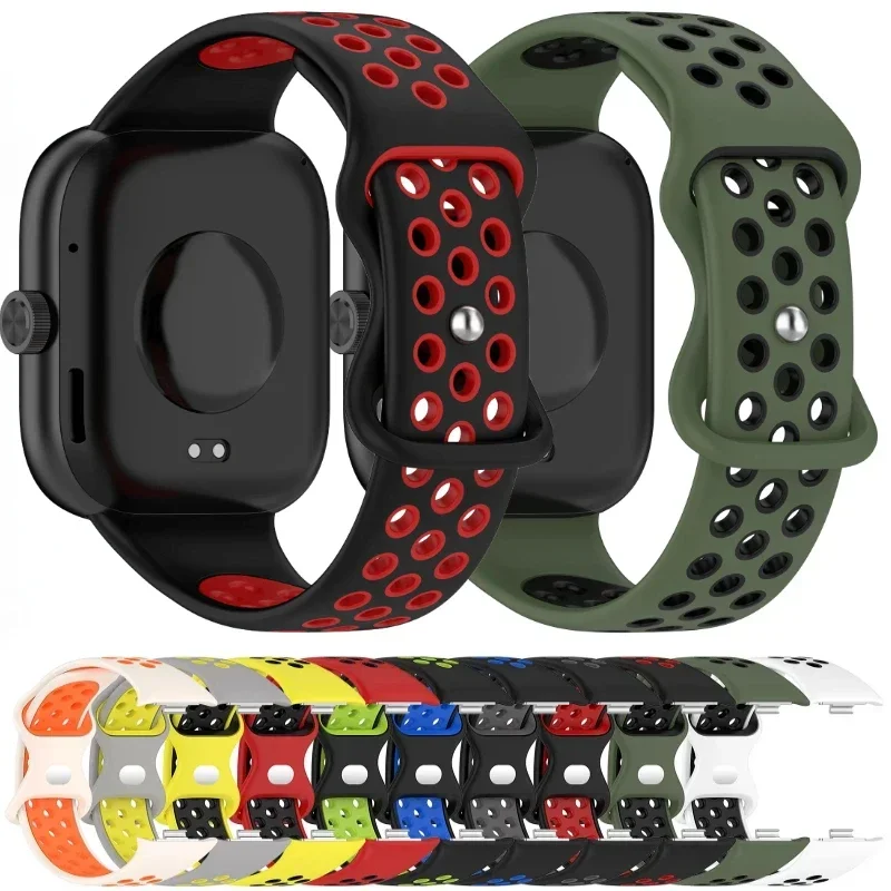 Silikonarmband für Xiaomi Mi Band 8 Pro/9 Pro Sport Zweifarbiges Redmi Watch 5 Atmungsaktives Armband Redmi Watch 6 5 4