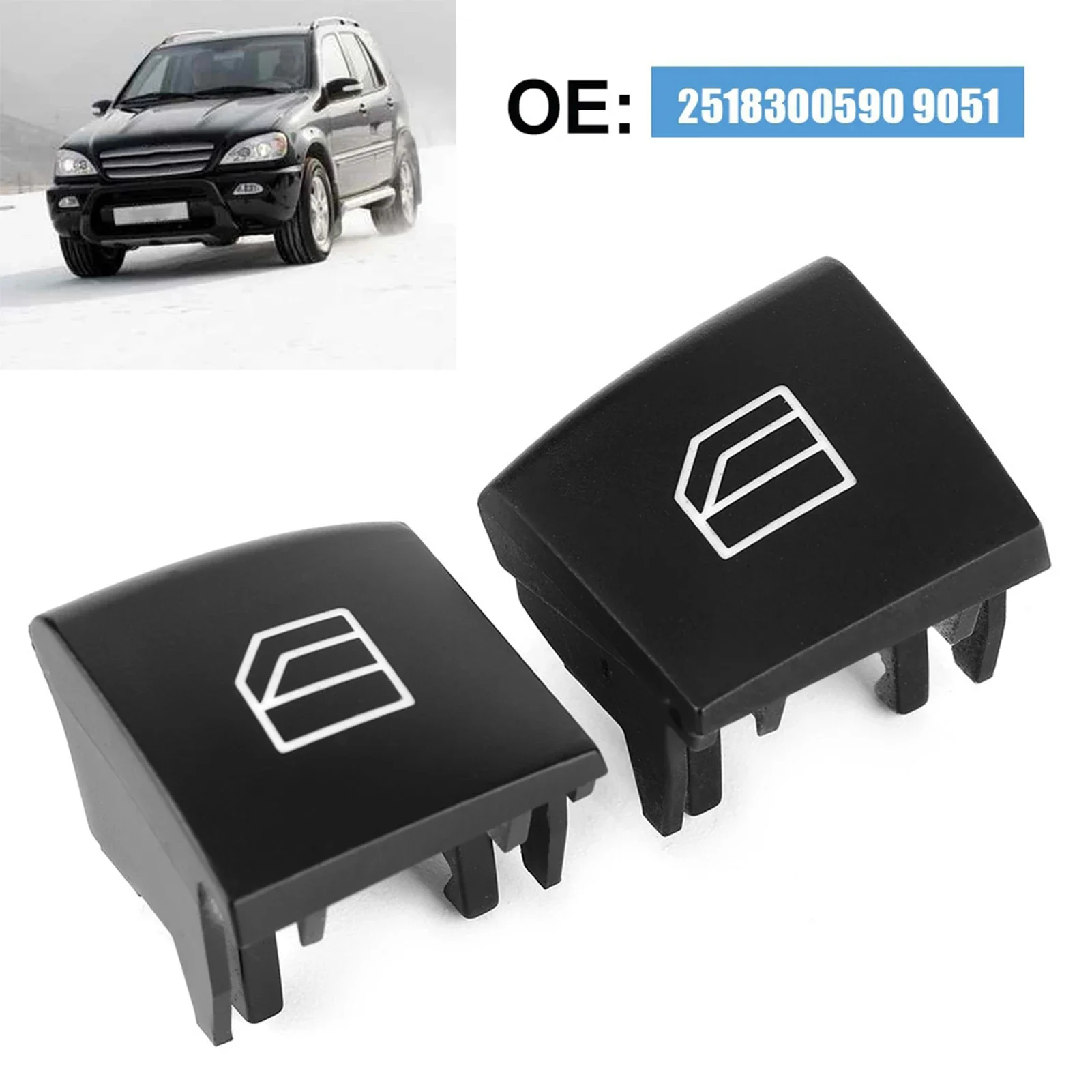 2 Pcs Car Electric Power Window Master Switch Cap Cover For Mercedes Benz ML GL R Class 05-12