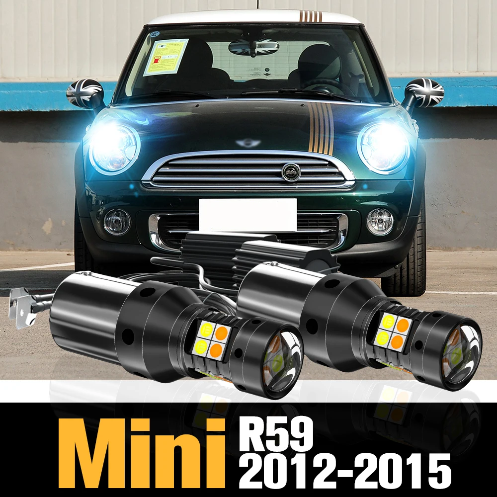 

2pcs Canbus LED Dual Mode Turn Signal+Daytime Running Light DRL Accessories For Mini Roadster R59 2012-2015 2013 2014