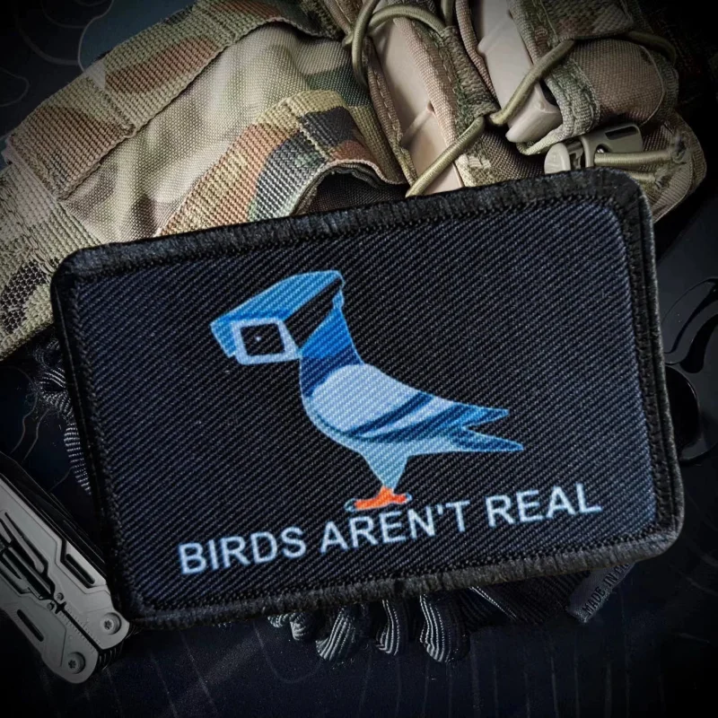 Birds Aren't Real Printed Hook&Loop Patch Fun Tactical Patches Military Army Badge Morale Backpack Clothes Stickers