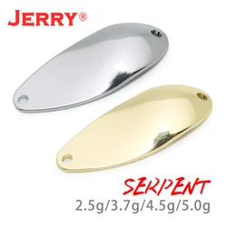 Jerry Unpainted 낚시 숟가락 공백 황동 금속 미끼 독사 공백 몸 송어 농어 미끼