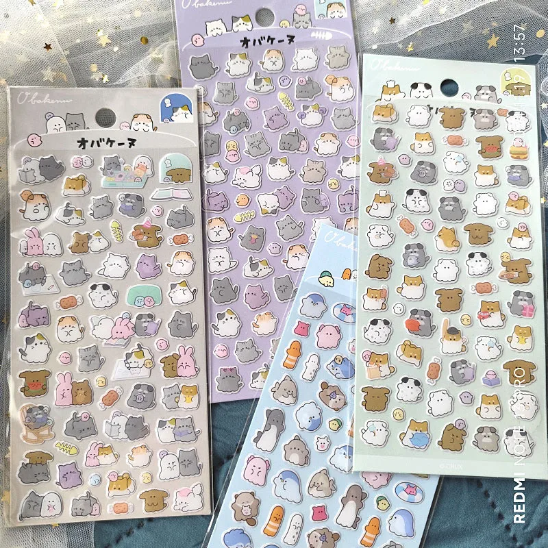 4-Piece Lovely Animal Resin Stickers - Cute Cartoon Decor with Various Designs, Ideal for Backpack, Water Cup, Scrapbook & Diary