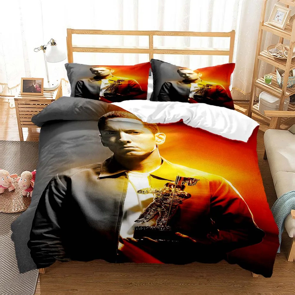 

Hip -hop sänger Eminem 3D printed bedding duvet cover Queen bedding set Soft and comfortable customized King size bedding set