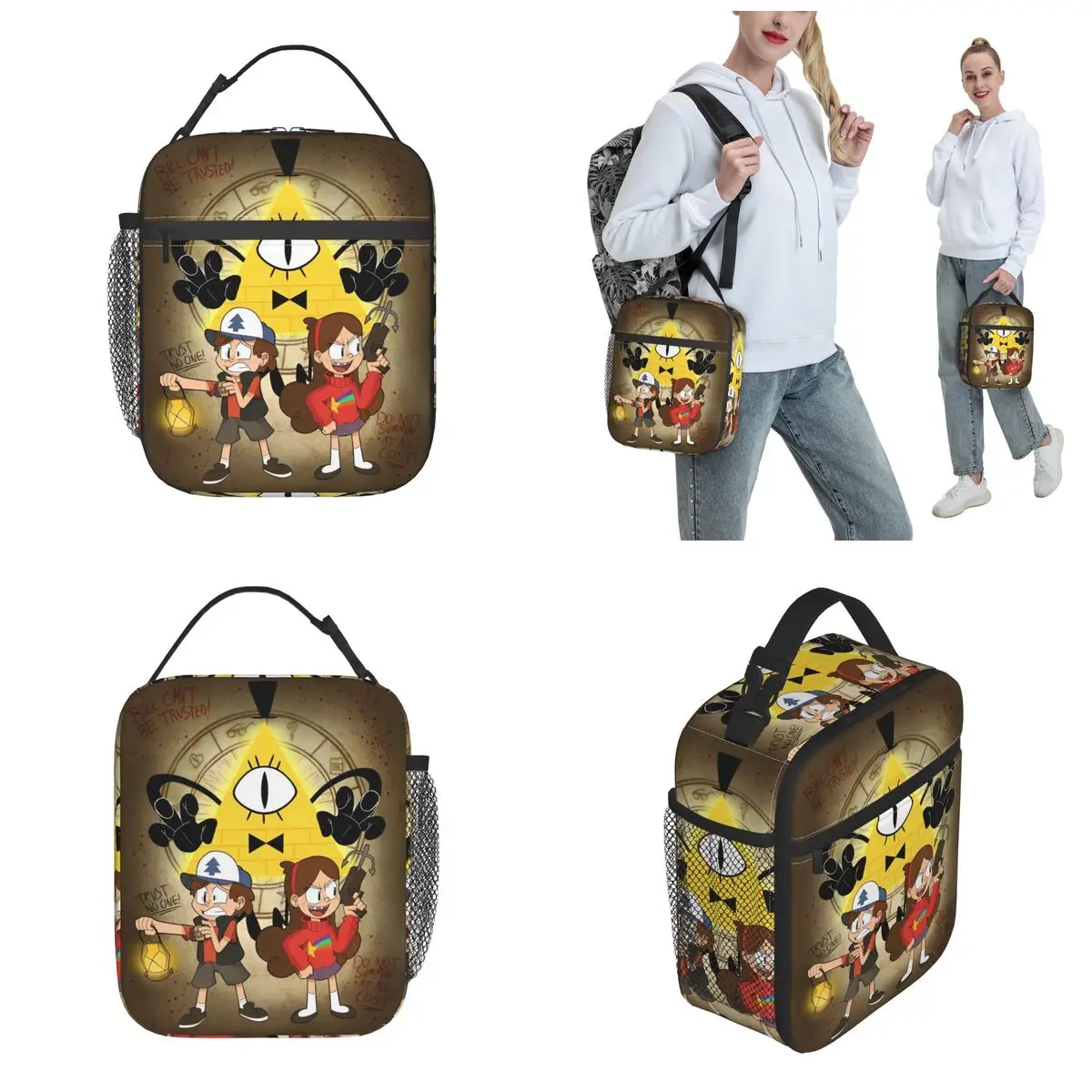 Gravity Falls Bill Cipher Insulated Lunch Bag Storage Food Box Portable Thermal Cooler Lunch Boxes For Travel