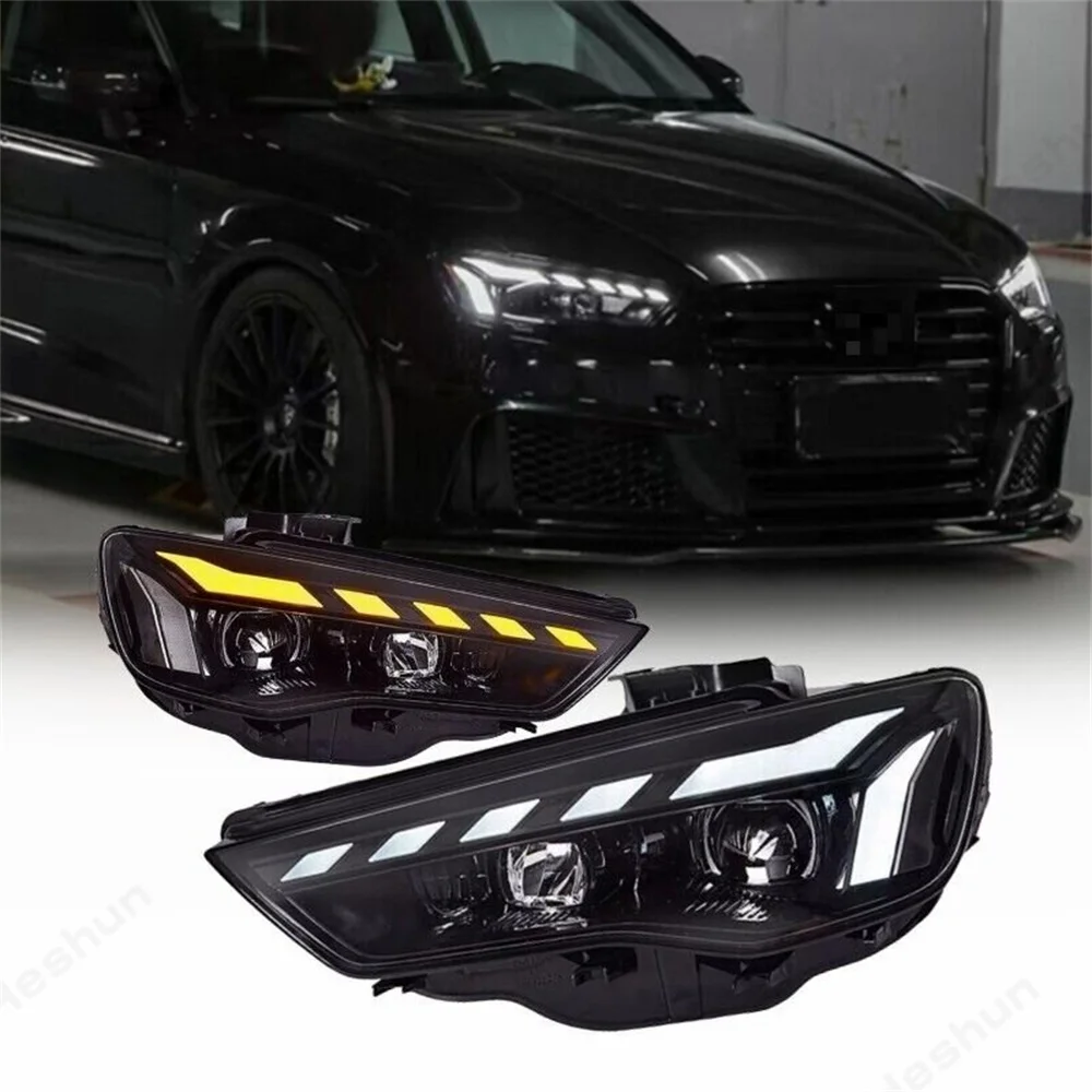 

Headlight Assembly DRL Dynamic Turn Signal Assy For 2013 2014 2015 2016 Audi A3 Hatchback Laser Projector DRL Animation Lamps