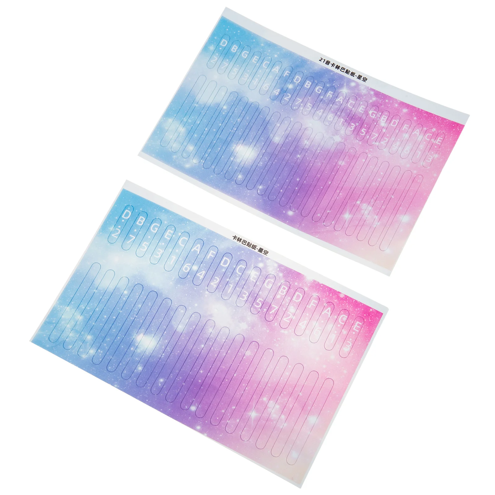 

2 Pcs Thumb Piano Note Sticker for Beginner Kalinbayin Name Music Mini Kalimba Stickers
