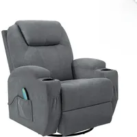 Rocking Chair Recliner with Massage and Heating Swivel Ergonomic Lounge Chair Classic Single Sofa