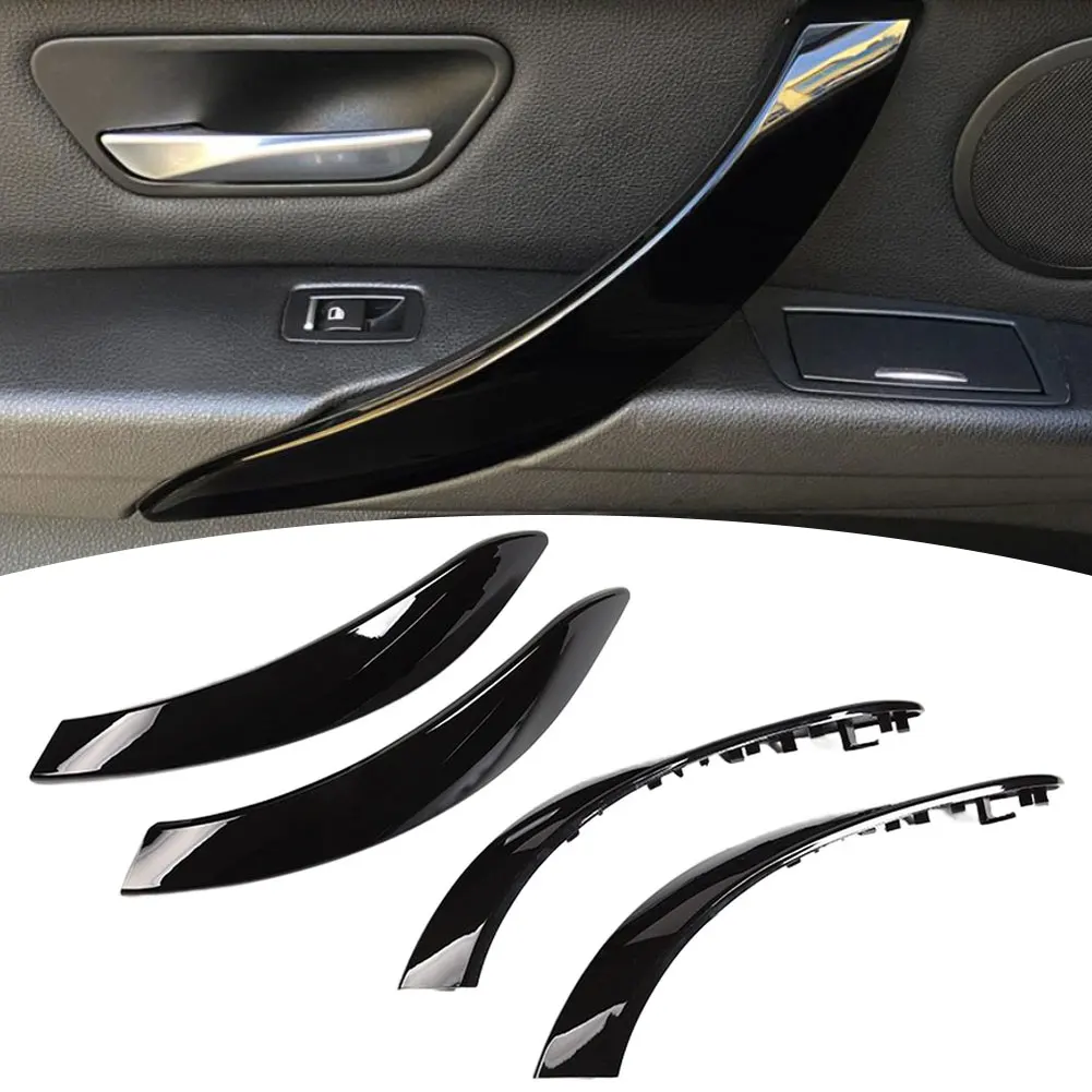 4PCS Carbon Fiber Interior Door Handle Covers Trim For For BMW 3 Series For F30 For F35 F3X 2012-2019 Car Inside Door Pull Prote