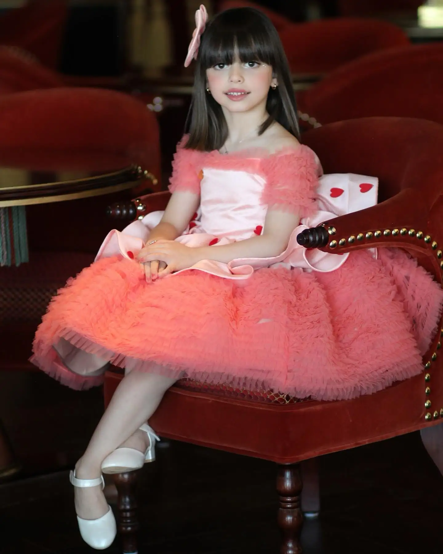 Princess Flower Girl Dresses for Wedding Short Sleeves Tiered Knee Length Kids Birthday Party First Communion Ball Gown Custom