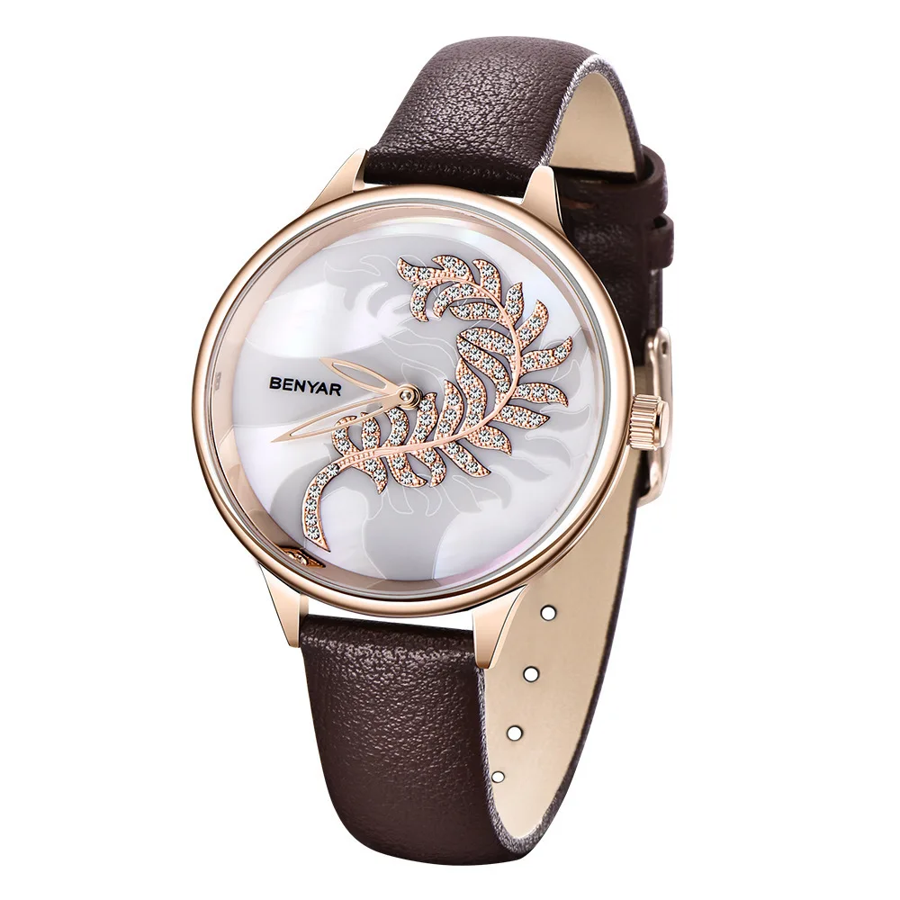 Benyar Watch For Women Luxury Magnet Buckle Quartz Simple Rose Gold Desgin Creative Bracelet Ladies Watches Relaxo Femino