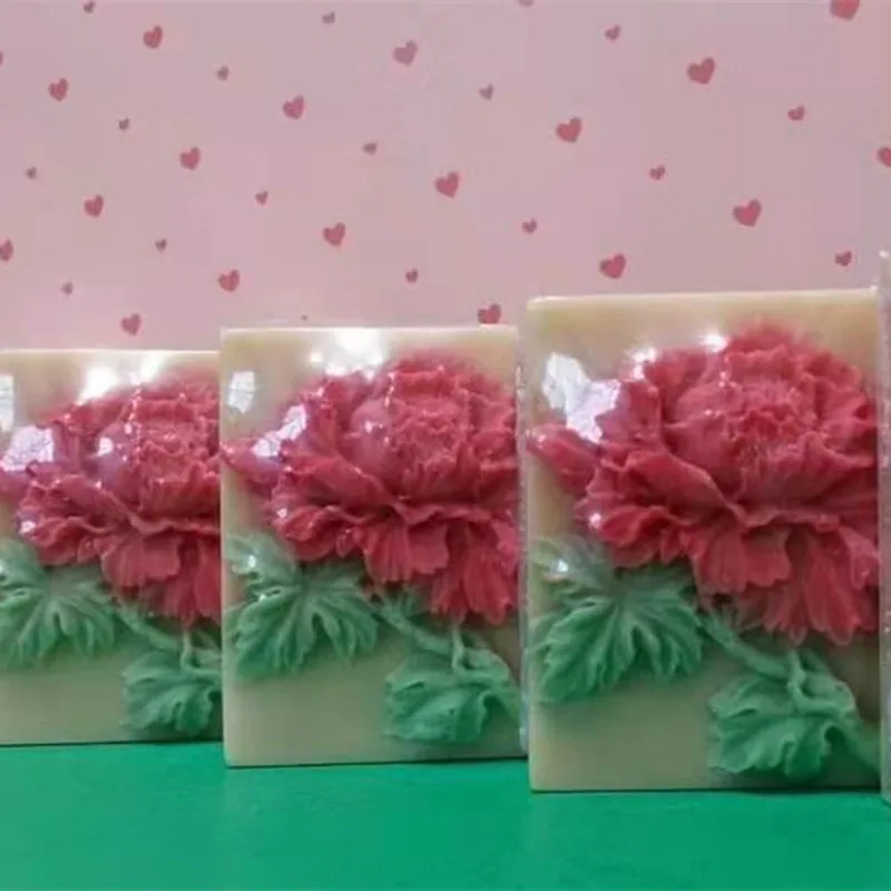 Stampo per sapone fiore di peonia per la produzione di sapone Stampi per sapone fiore in silicone Aromaterapia Gesso Peonia Rosa Stampo per candele