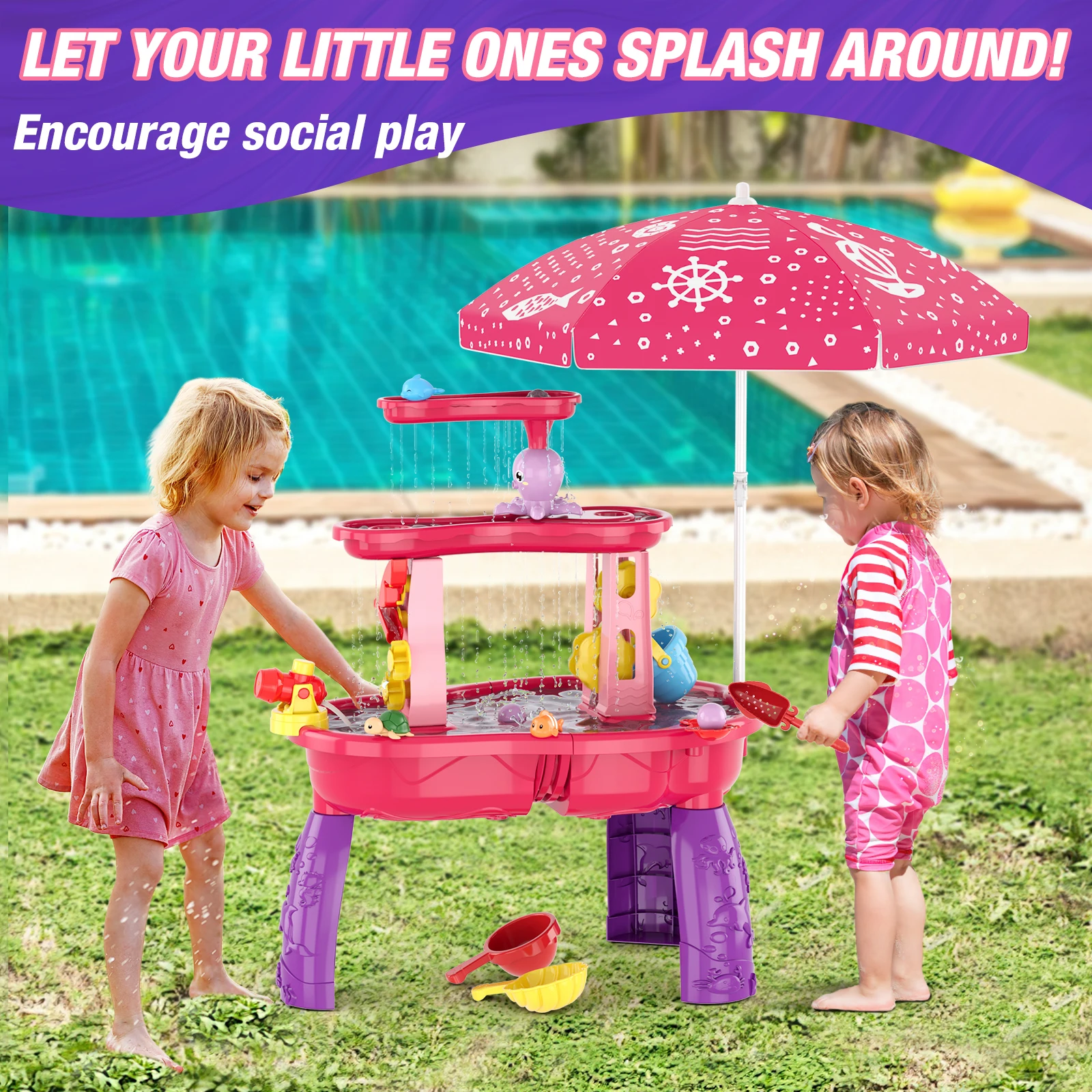 Children's Beach Toys Outdoor Garden Bunker Set Summer Beach Children Parent-child Interactive Toy Splash Sand Table Water Toys