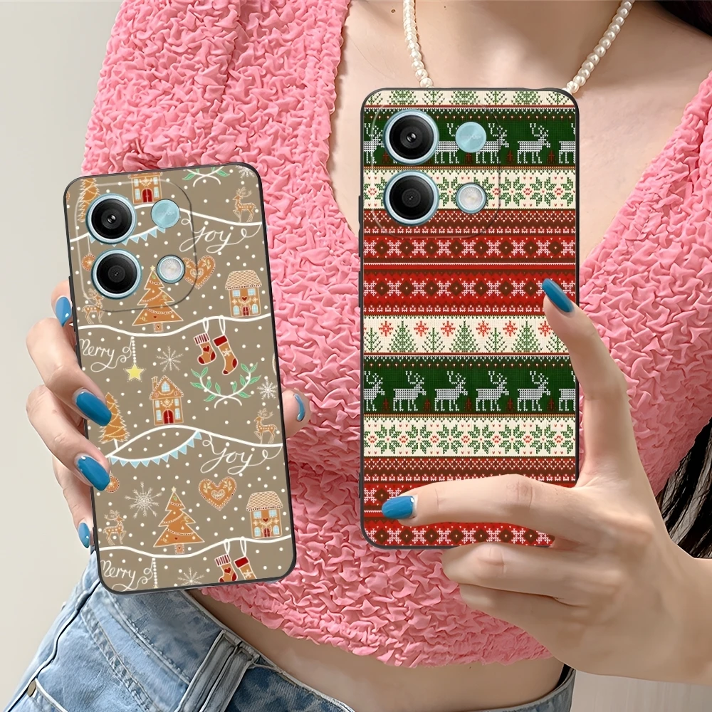 Christmas Present Saint Mobile Phone Case for Xiaomi Redmi Note 13 12 11 10 9 8 7 6 S A Pro Lite Plus 5G Black Phone Cover Shell