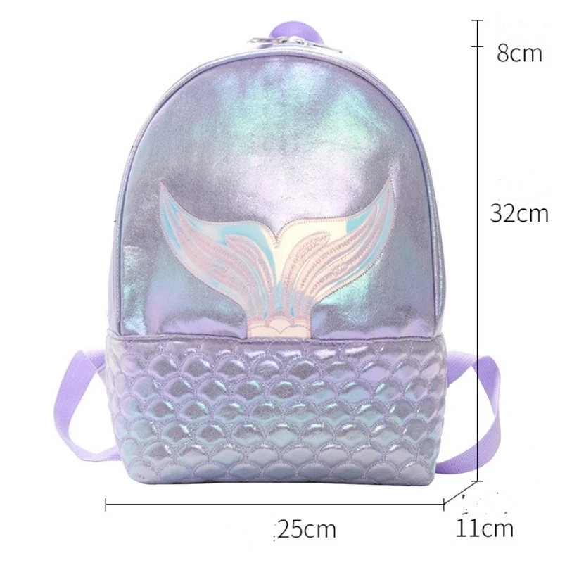 Sac à Dos Sirène Personnalisé avec Nom Brodé pour Fille, Grande Capacité, Voyage, Loisirs, Cadeau pour Dames