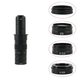 0.5X/0.35X/2X/1X Barlow Auxiliary Objective Glass Lens 42mm For 10A 300X 180X 120X C-MOUNT Lens Industry Video Microscope Camera