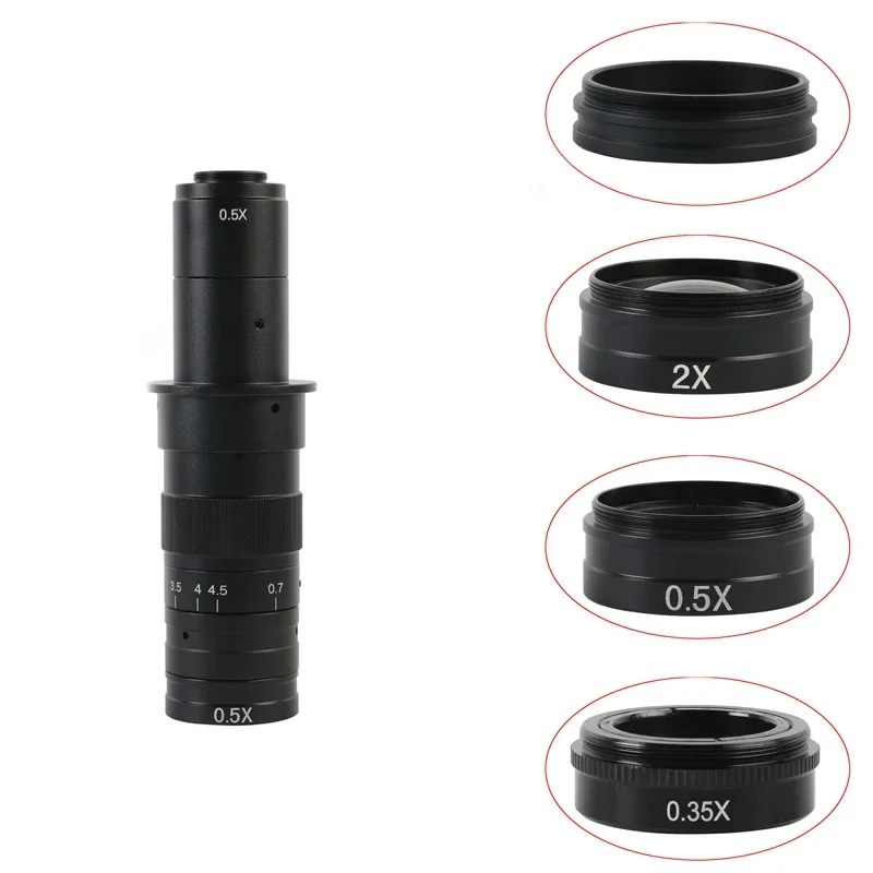 0,5X/0,35X/2X/1X pomocnicza soczewka obiektywowa Barlowa 42mm dla 10A 300X 180X 120X obiektyw C-MOUNT przemysłowa kamera mikroskopowa wideo