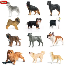 Oenux Dog Animals Model Action Figure Boxer Husky German Shepherd Rottweiler Puppy Figurines PVC Cute Collection Toy Kids Gift