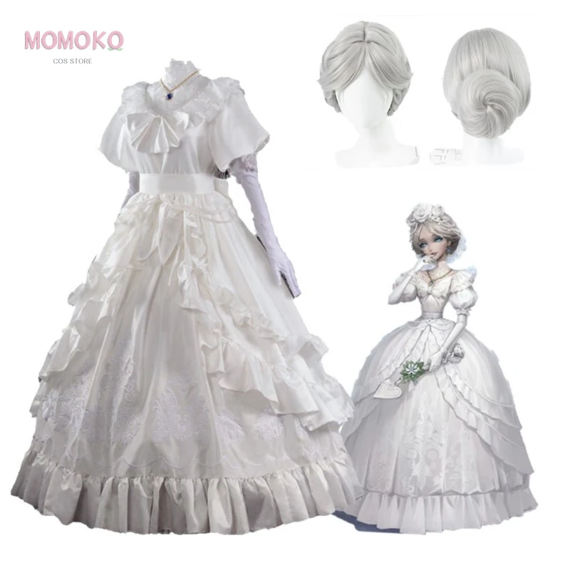 Tożsamość gry V Krwawa Królowa Cosplay Mary Kostium Lolita Sukienka Skóra Obiecany Dzień Peruka Kobieta Halloween Fancy Masquerade Ball Gown