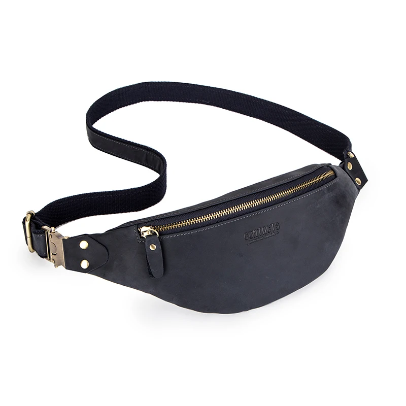 CONTACT\'S Casual Waist Bags For Women Leather Shoulder Bag Travel Small Chest Bag Women Fanny Pack Female Solid Color