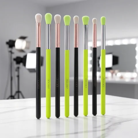 Docolor 4Pcs Eye Shadow Blending Makeup Brushes Soft Synthetic Hair Portable Eye Makeup Set Travel Cosmetic Brush For Make Up
