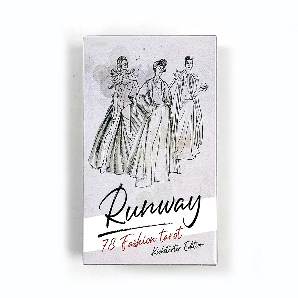 Runway Fashion Tarot Deck 78 Cards Vintage Couture Sketch Style Divination Tarot Cards Spiritual Fortune‑Telling Board Game