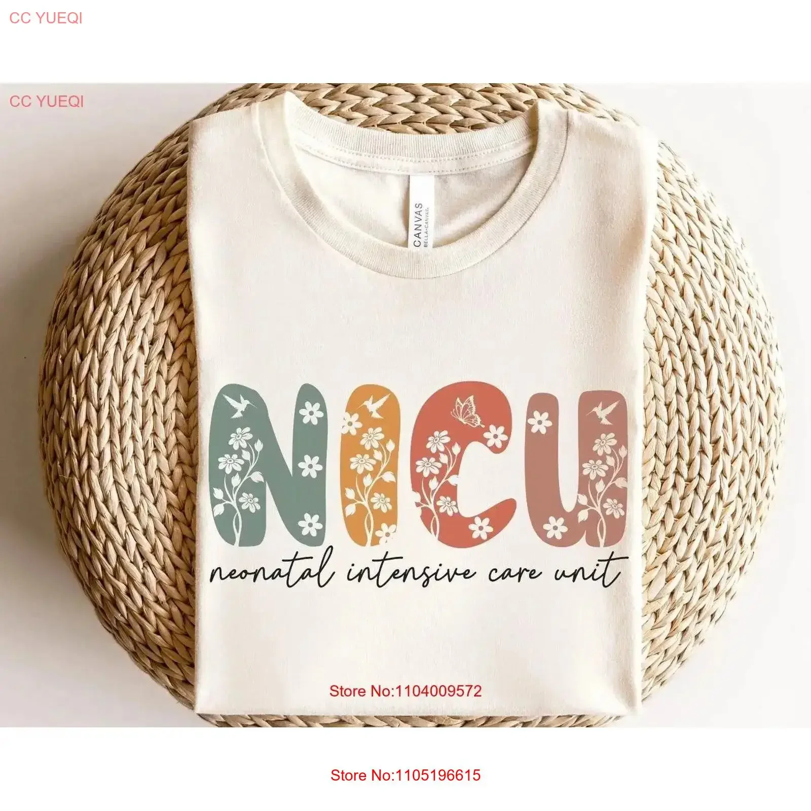 Nicu Nurse Floral T Shirt Boho Neonatal Intensive Care Spring ICU Grad for vintage Washed Top For Everyday Wear