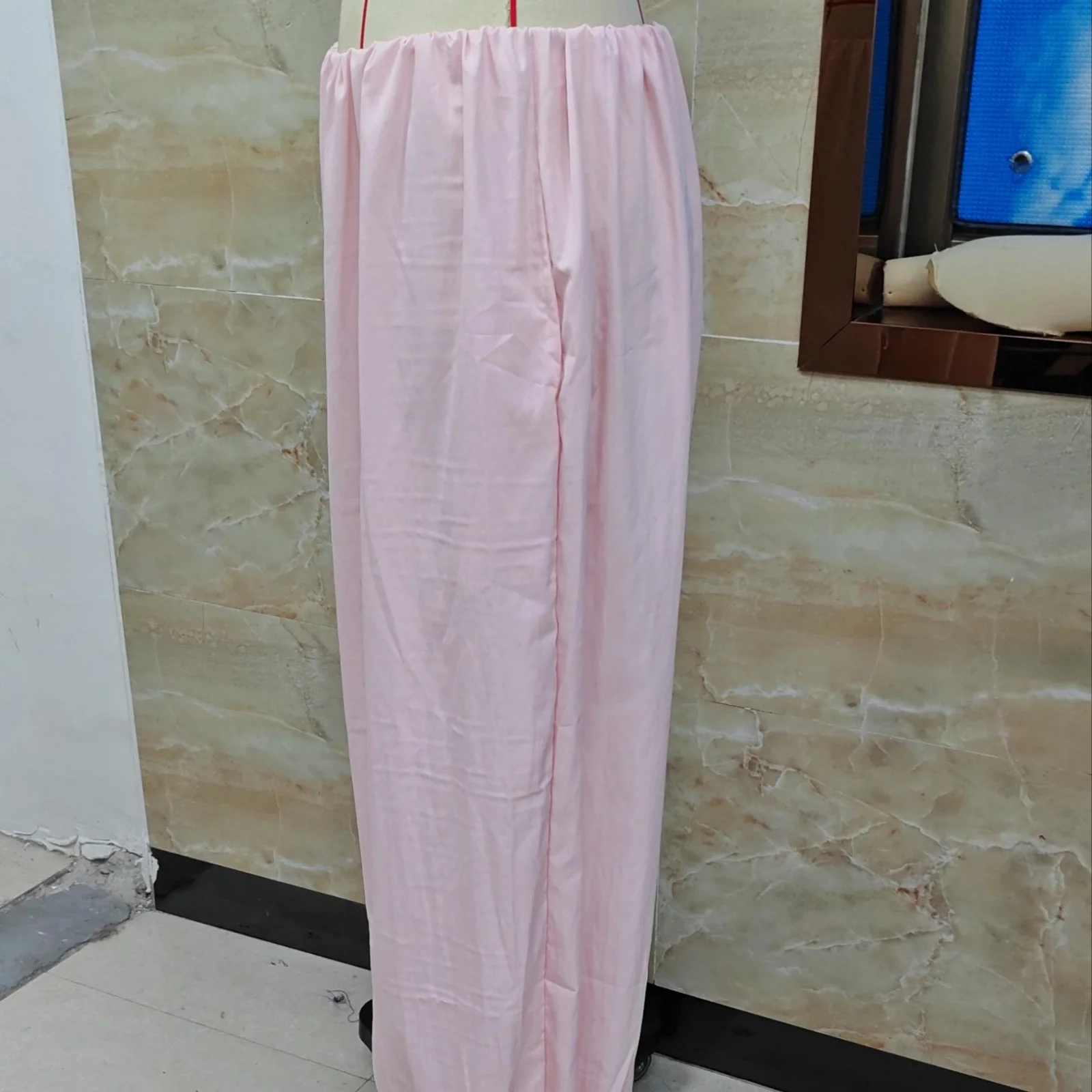 여성 다용도 시크 루즈 캐주얼 스타일 솔리드 컬러 조거 팬츠 드로스트링 랜턴 팬츠 스트리트웨어