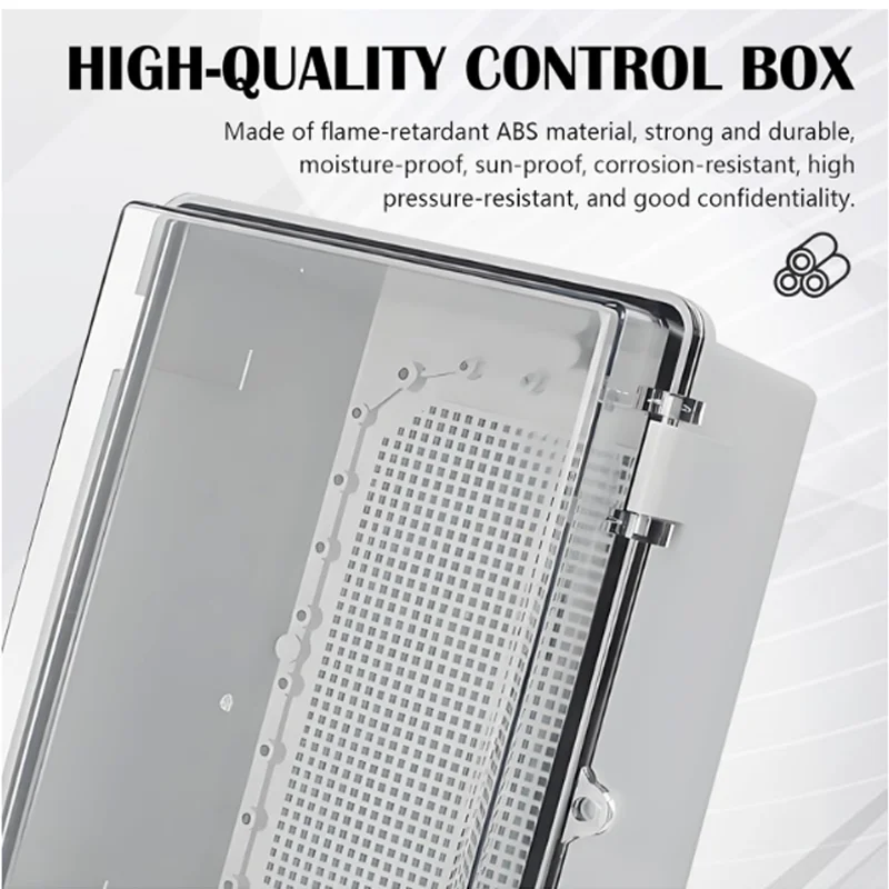 IP66 Waterproof ABS Plastic Enclosure Box with Gray/Transparent Cover for Outdoor Electronics Wholesale Distribution Case