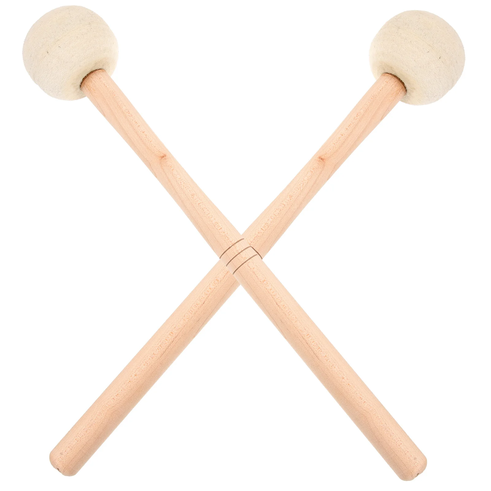 

2Pcs Bass Drum Mallet Wooden Felt Drum Stick Anti-Slip Percussion Sticks for Band Practice Concerts Children Drumsticks
