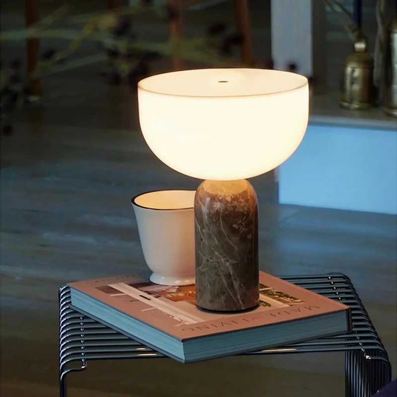 Works Kizu Portable Table Lamp Designer Marble Table Lamps Mushroom Lamp for Office Reading Light High-End Bedroom Bedside Lamp