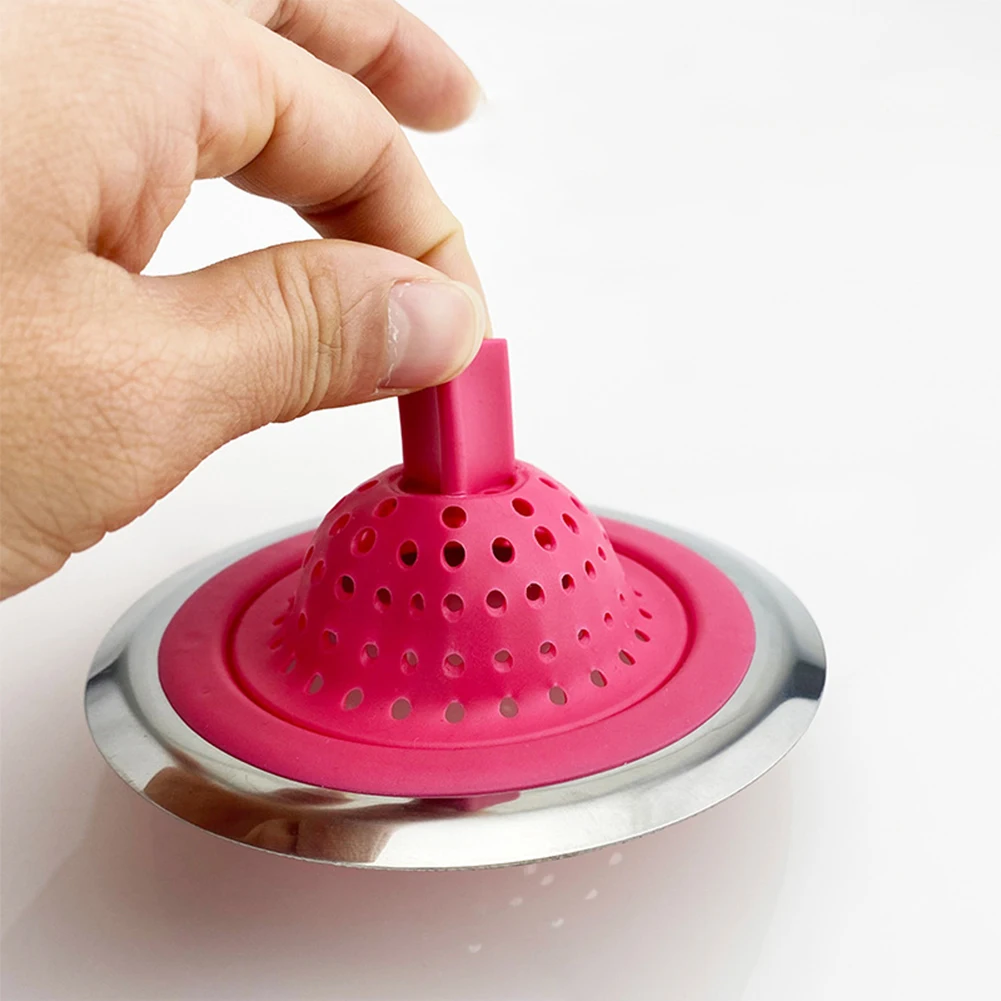 Sink Strainer For Kitchen - Stainless Steel & TPR Drain Guard Stops Food Debris Easy Maintenance Tool Sink Accessories view 3
