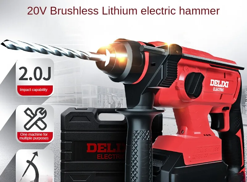 

Powerful 20V Lithium Ion Cordless Hammer Drill with Brushless Motor and Concrete Impact Function