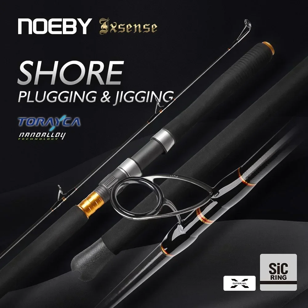 NOEBY Exsense Shore Plugging Fishing Rod 2.6m MH H Spinning Jig Rod 30-200g Lure Fuji SIC Guide DPS Seat for Sea Fishing Rod