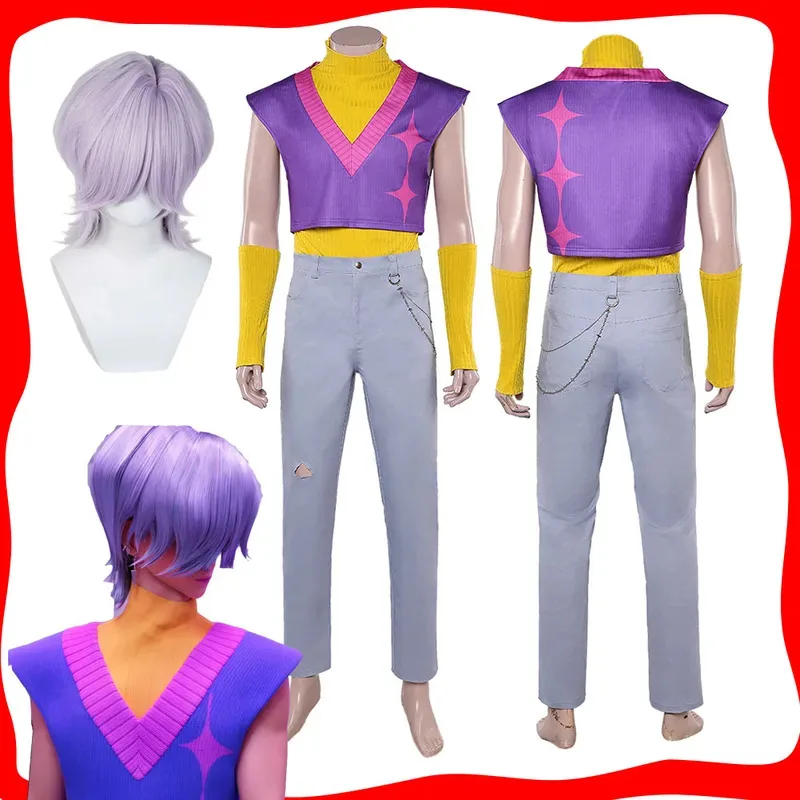 فيلم KPop شيطان هنتر 2025 غامض تأثيري لعب الأدوار زي شعر مستعار أقراط للرجال الأولاد مجموعة هالوين كرنفال حفلة البدلة