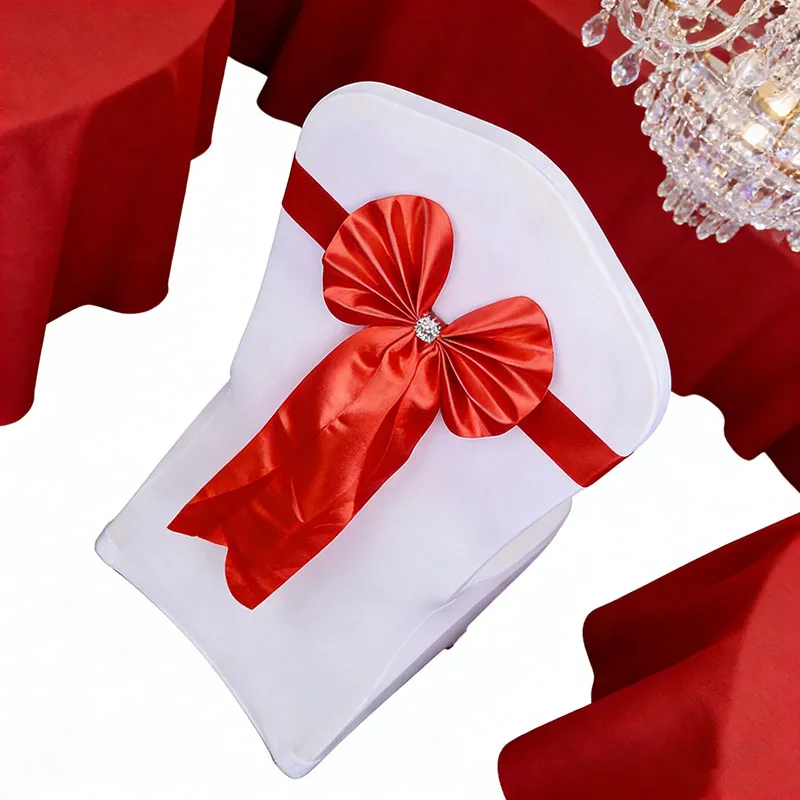 4/6/12/30/50/100 Pcs Chair Sashes Bodas Knot Satin Ribbon Bow Belt Tie For Birthday Party Events Country Wedding Decor Supplies