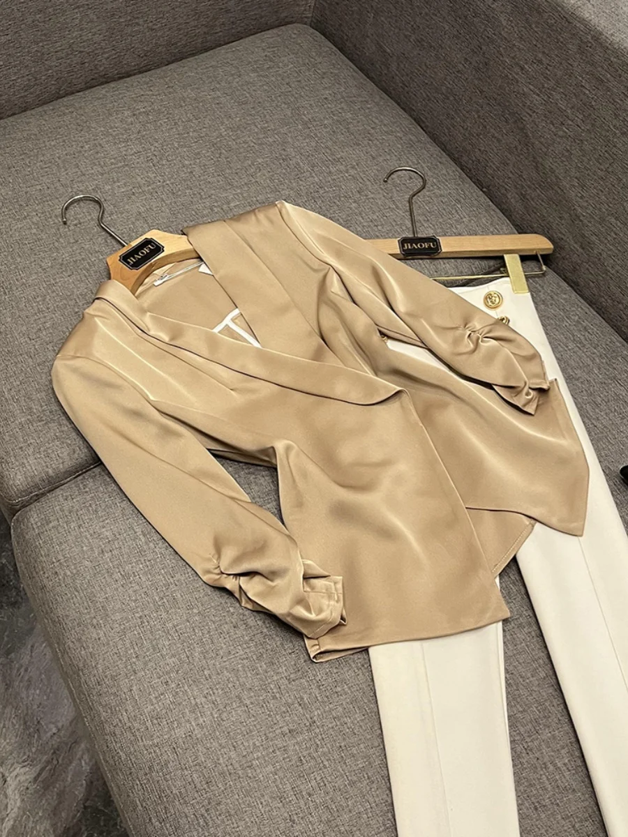 

Sli Acetate Suit Ele Commute Faion Women's Outerwear Top Profional Autumn Winter Godd Sle Seven Sve