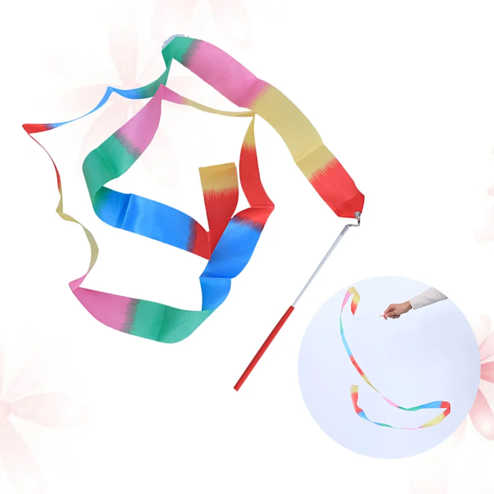 

Gymnastics Ribbon Set Durable Colorful 6m Fiberglass Handle for Twirling Art Streamers Gym Ribbon