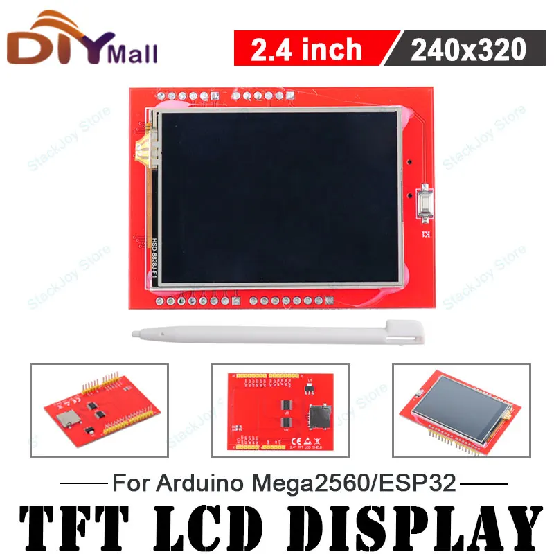 2,4-дюймовый TFT ЖК-дисплей 240x320 ILI9341 с резистивным сенсорным слотом SD, 8-битный параллельный интерфейс для Arduino Mega2560/ESP32 2,4-дюймовый TFT ЖК-дисплей 240x320 ILI9341 с резистивным сенсорным слотом SD, 8-битный параллельный интерфейс для Arduino Mega2560/ESP32