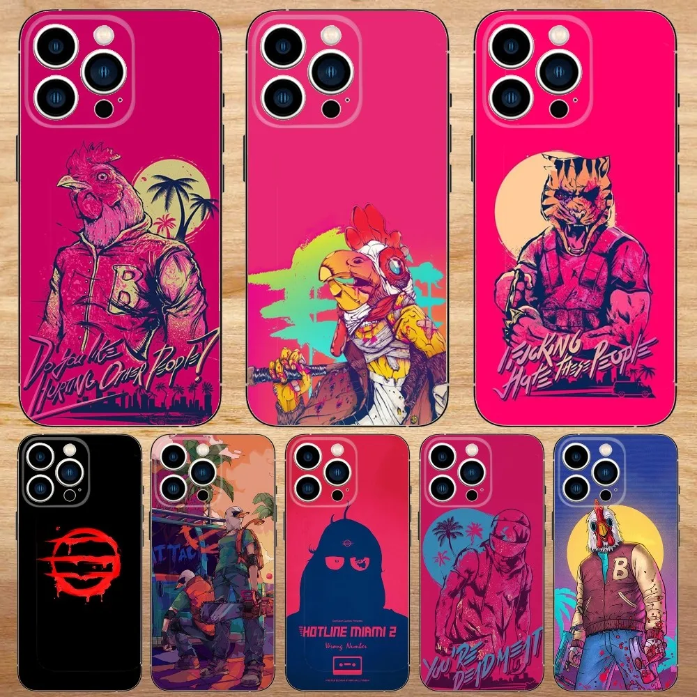 Video Game Hotline Miami Phone Case For iPhone15,14,13,12,11,Pro,Max,Plus,Mini,X,XS,XR,8,7,6,S,Plus,SE Soft Black Case