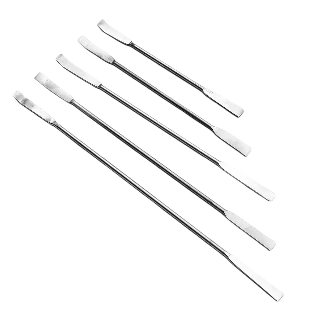 12Pcs Stainless Steel Lab Spoon Silver Spatula Laboratory Sampling Spoon 4-7.6inch Mixing Spat Measuring Spatula Scoop