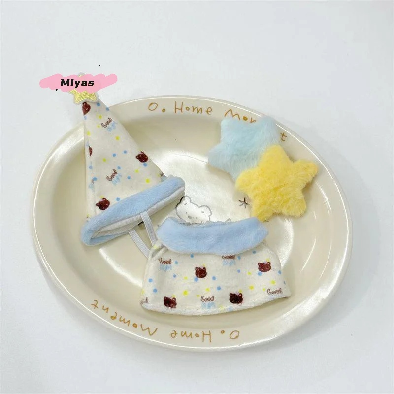 Cotton Doll Dress Clothes Set for 10-13cm Dolls - Joke Bears Cute Hat & Headband Changing Toy Doll Accessories