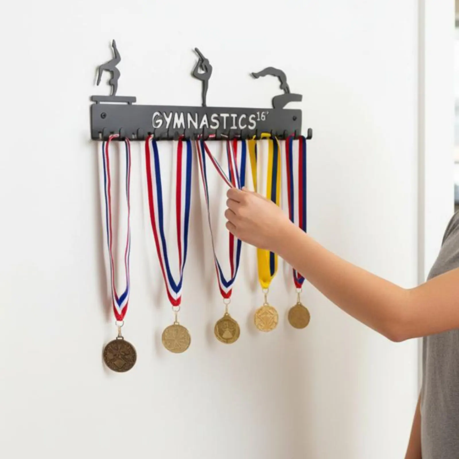 Wall Mounted Medal Rack Easy to Install Gymnastics Medal Holder Gymnast Honor Display Athlete Gift for Gymnasts - view 6