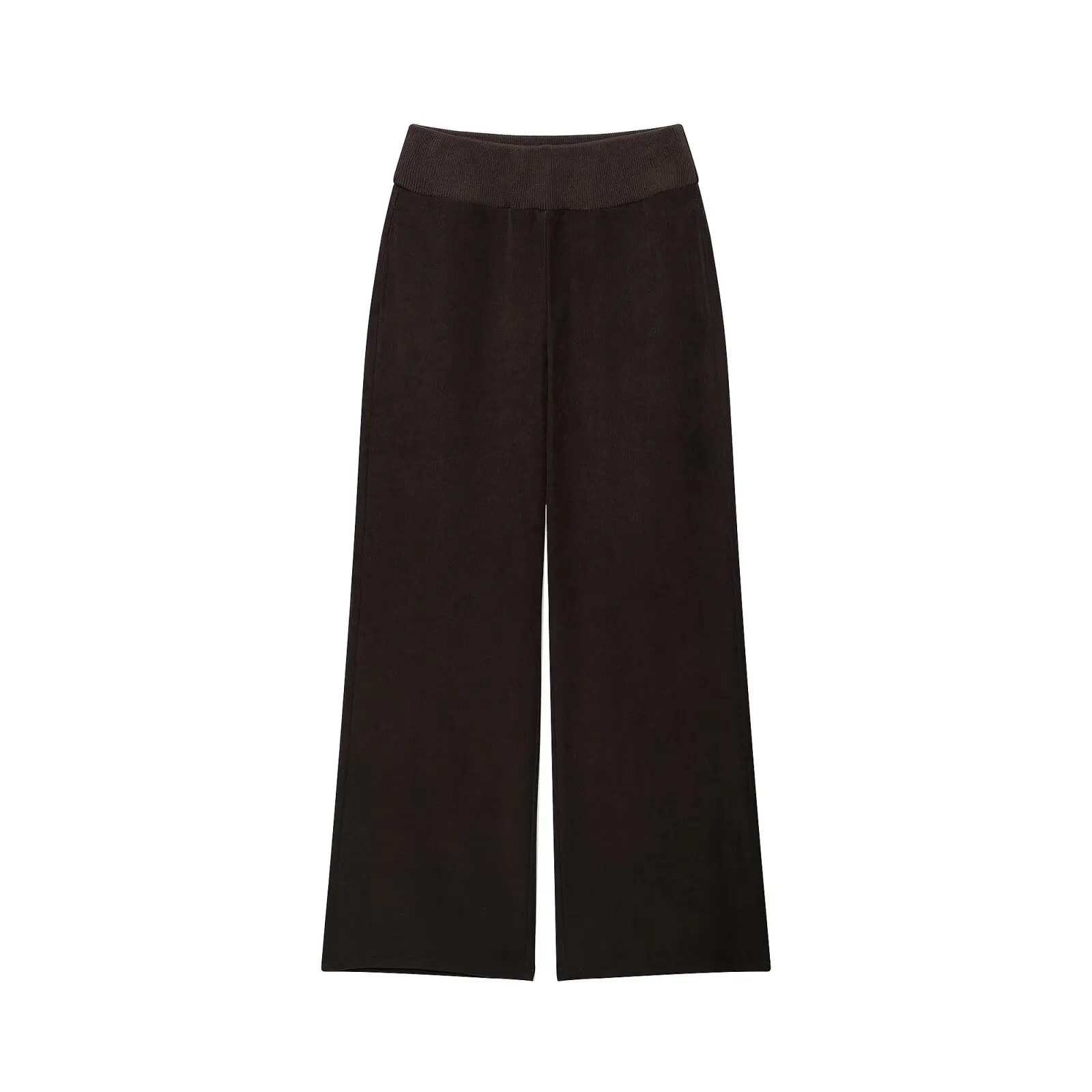 2026 Autumn Women's Vintage Coffee Elastic Waist Sports Jogging Pants Lady High Street Sweat Wide Leg Straight Loose Trousers