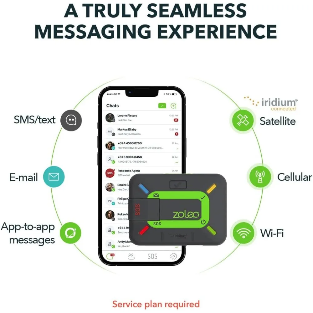 Satellite Communicator – Two-Way Global SMS Text Messenger & Email, Emergency SOS Alerting, Check-in & GPS Location