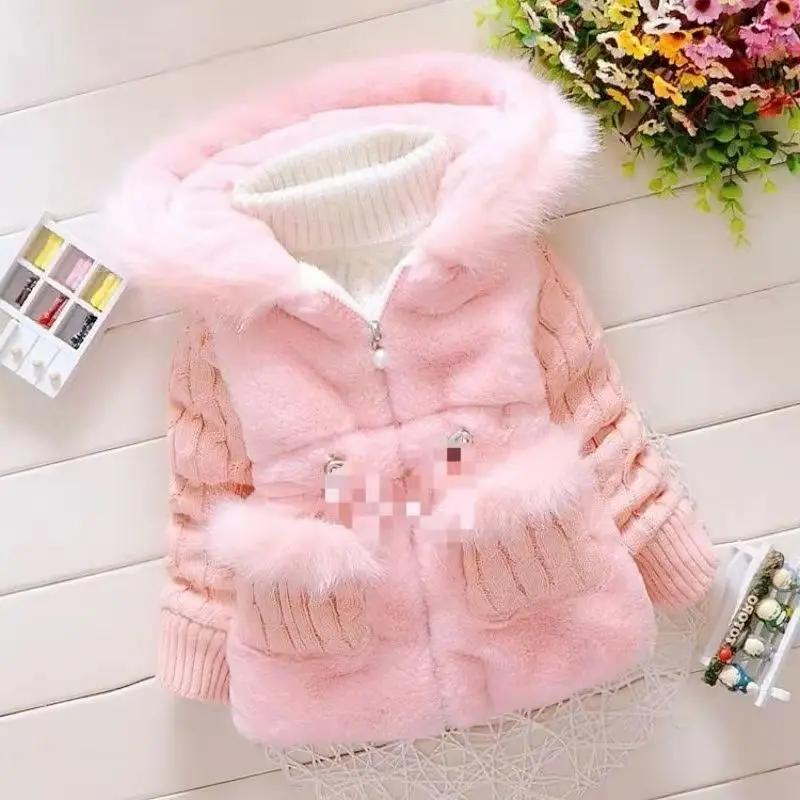 Girls Thickened Cotton Jacket Winter Inner Cotton Lining Baby Clothes Korean Style Trendy Cotton Coat for Toddlers