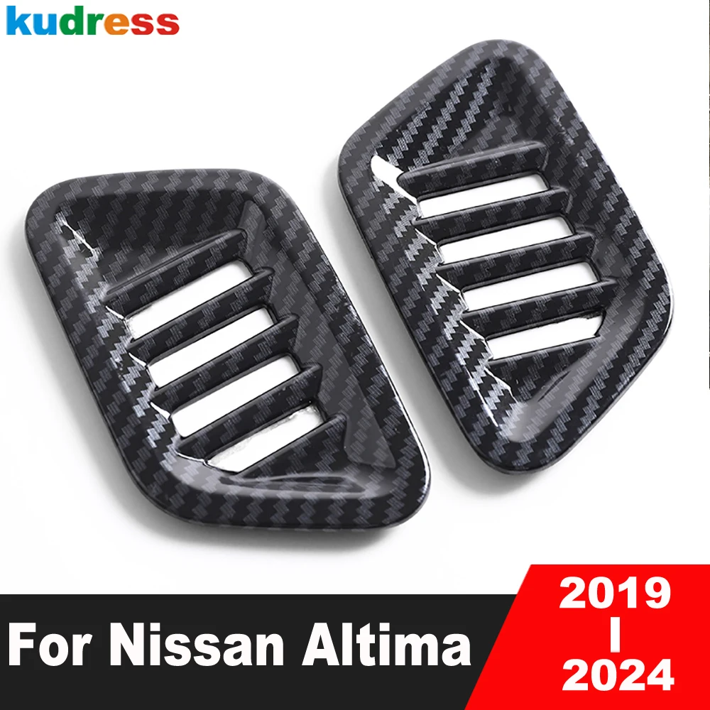 For Nissan Altima 2019 2020 2021 2022 2023 2024 Carbon Fiber Car Air Condition Vent Outlet Cover Trims Interior Accessories