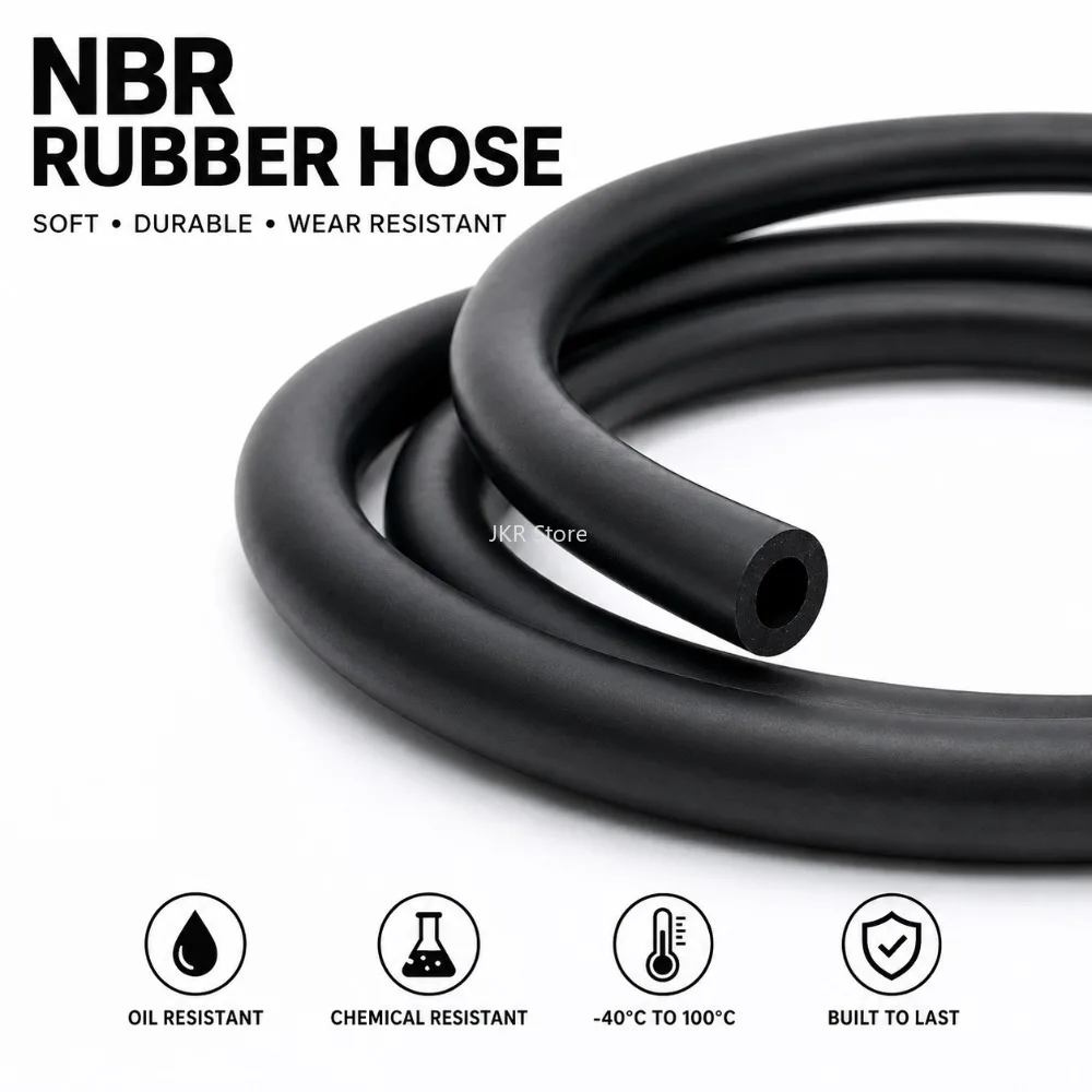 Oil Resistant NBR Fuel Hose with Clamps 4mm 5mm 6mm 8mm 10mm 12mm Diesel Line for Automotive Repair and Replacement