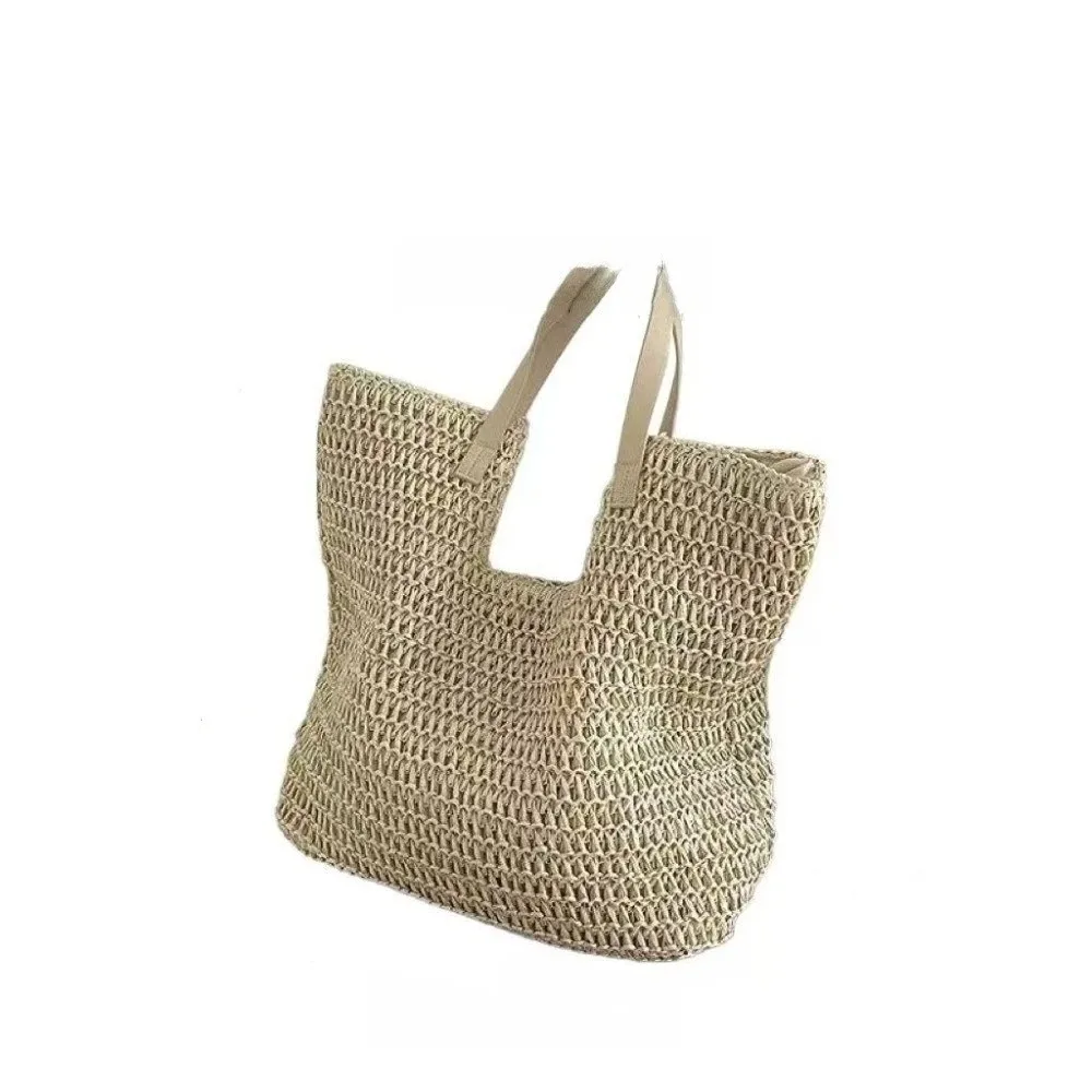 

Travel Vintage Style Straw Shoulder Bag Bohemian Casual Woven Tote Bag Eco-Friendly Handmade Shopping Bag Vacation