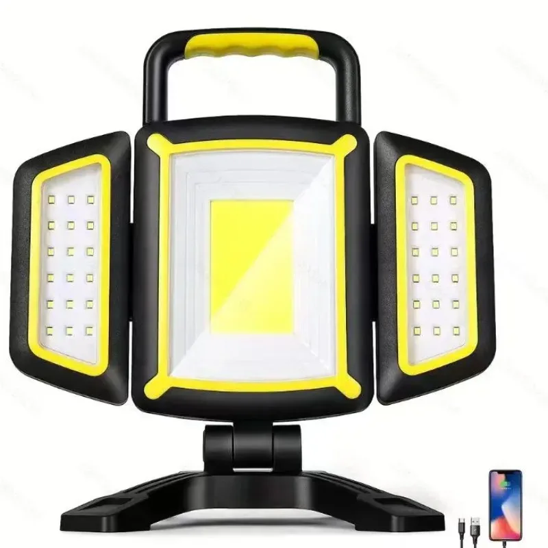Portable Rechargeable Light Emitting Diode Work Light Magnetic Battery Powered Workshop Garage Camper Repair Light