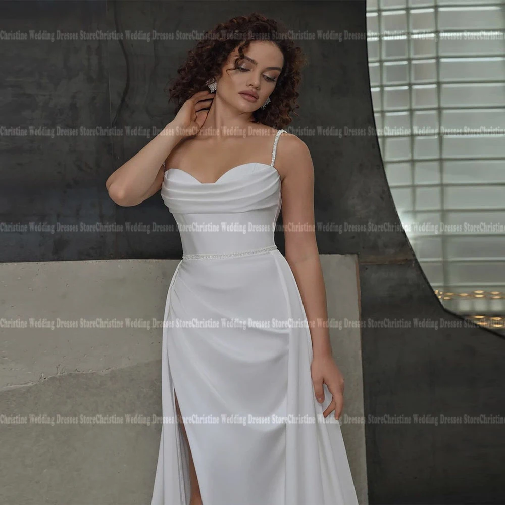 Eleganti abiti da sposa da donna semplici Forking abiti da sposa Sexy con colletto a cuore Modern Mopping Length Vestidos De Novias 2024